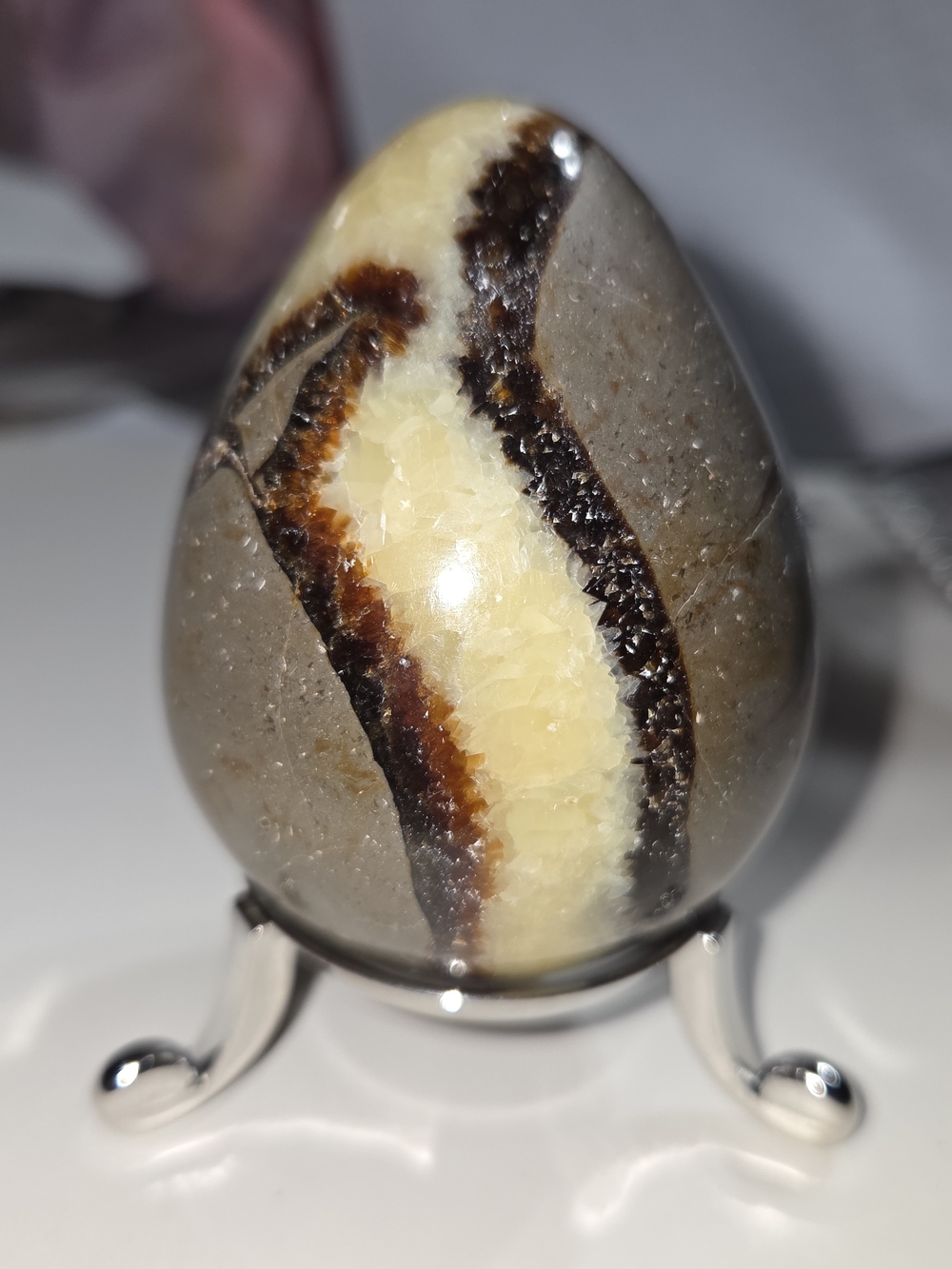 Polished Septarian Calcite "Dragon Stone" Egg